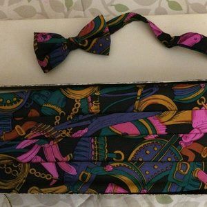 BRAND NEW AFTER SIX Men’s Cumberbund & Bow Tie Set 100% Silk